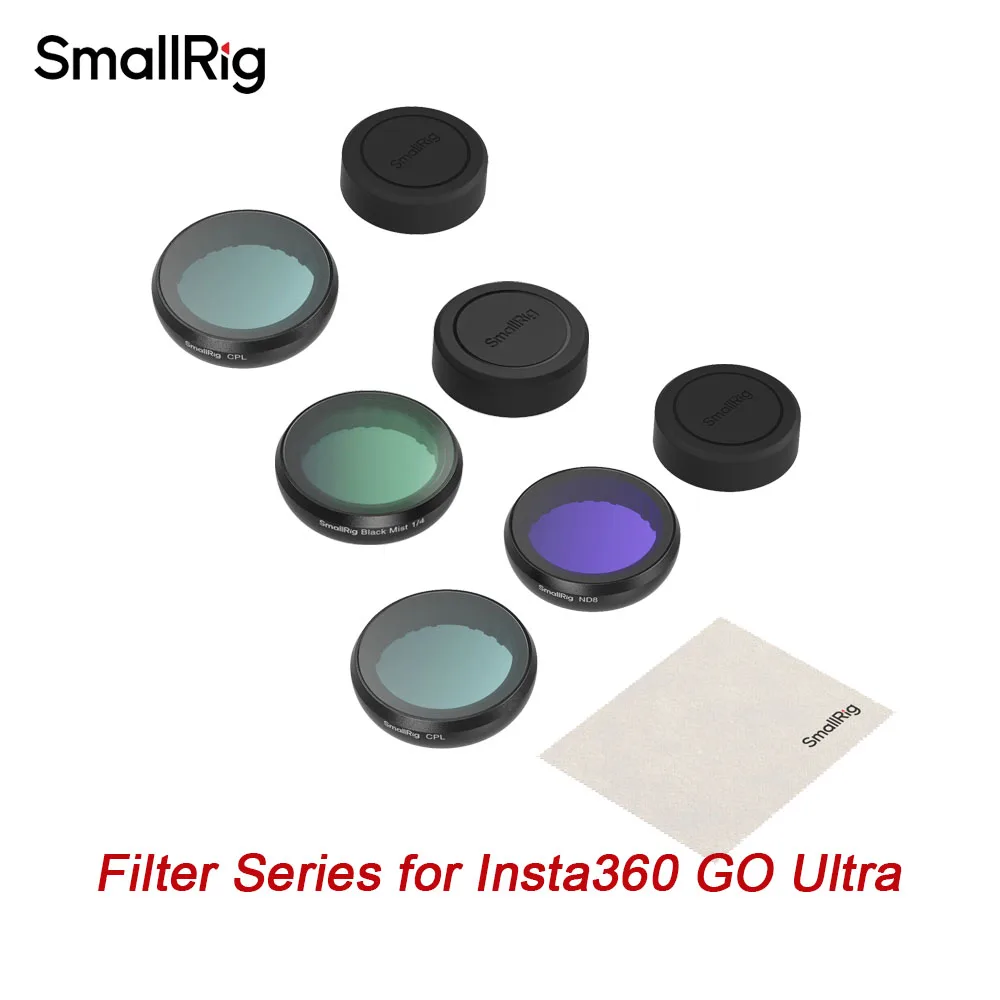 

Комплект фильтров SmallRig 5862 для Insta360 GO: ND8, CPL, силиконовая крышка для объектива, фильтр Black Mist, дизайн с защелкивающимся креплением, комплект 5863