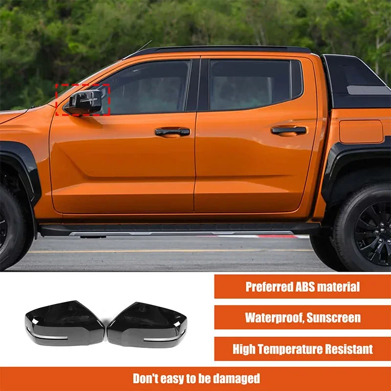 

For Mitsubishi Triton L200 2024-2025 ABS Black Car Side Door Mirror Rear View Rearview Cover Decorae Stickers Car Accessories