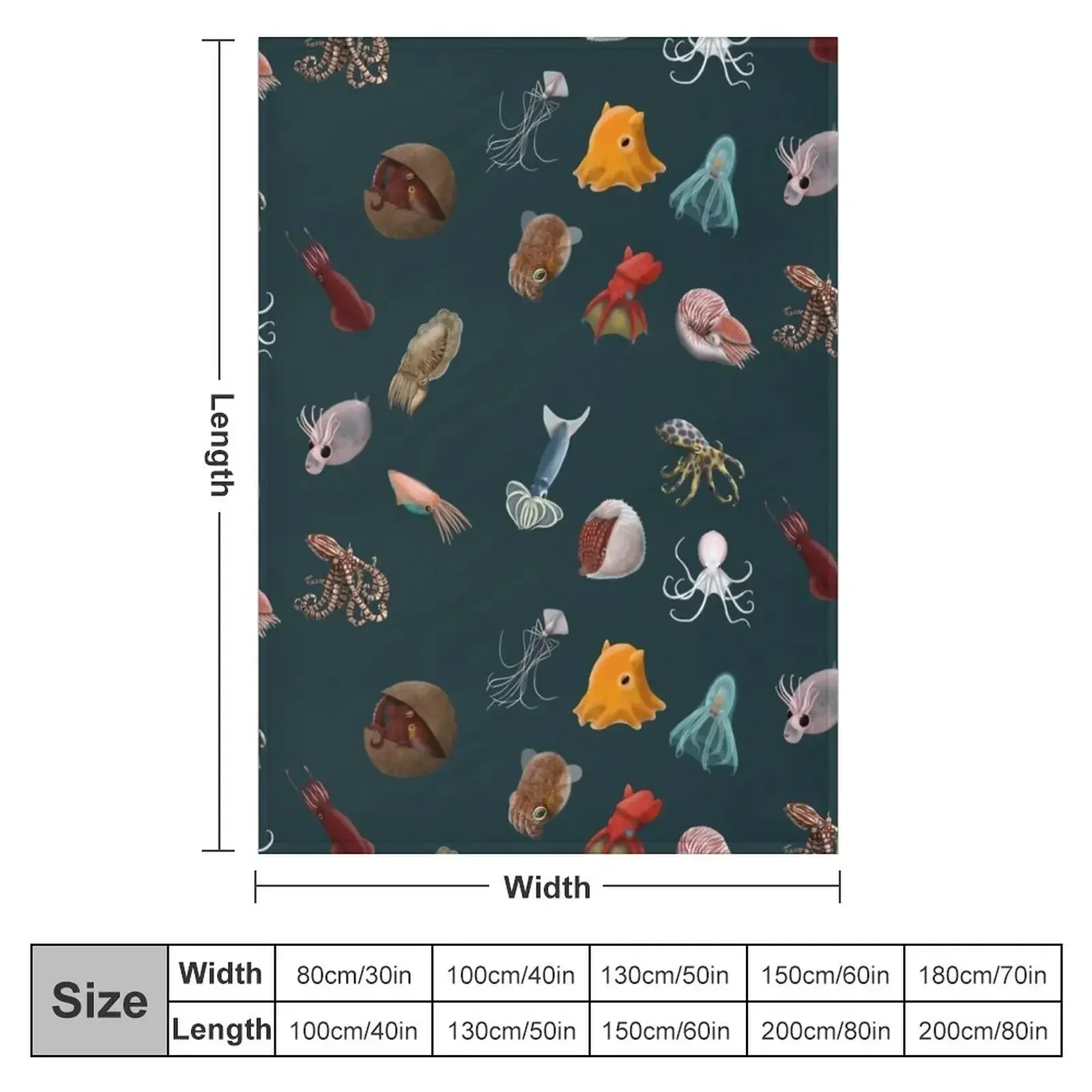 Cephalopod Collection Throw Blanket anime Bed Blankets