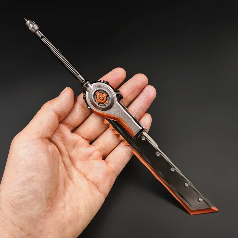 22 ซม./8.66in Peaceful เกมอุปกรณ์ต่อพ่วงหุ้มเกราะมีดอาวุธรุ่นโลหะ SAMURAI SWORD PROP เดสก์ท็อปสะสมเครื่องประดับของเล่นเด็ก