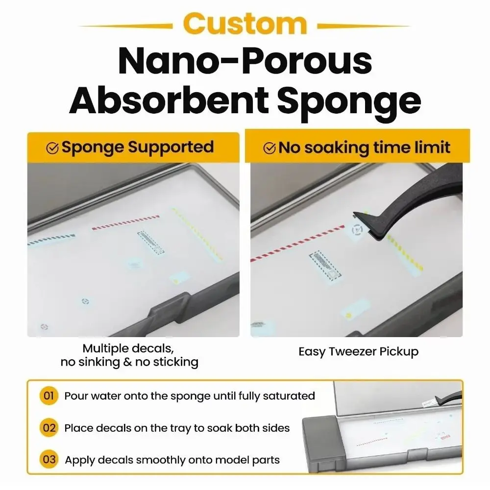 Moisturizing Water Slide Decals Anti-Static Precision Tweezers Carbon Fiber Tweezers Decal Carbon Fiber Separation Box