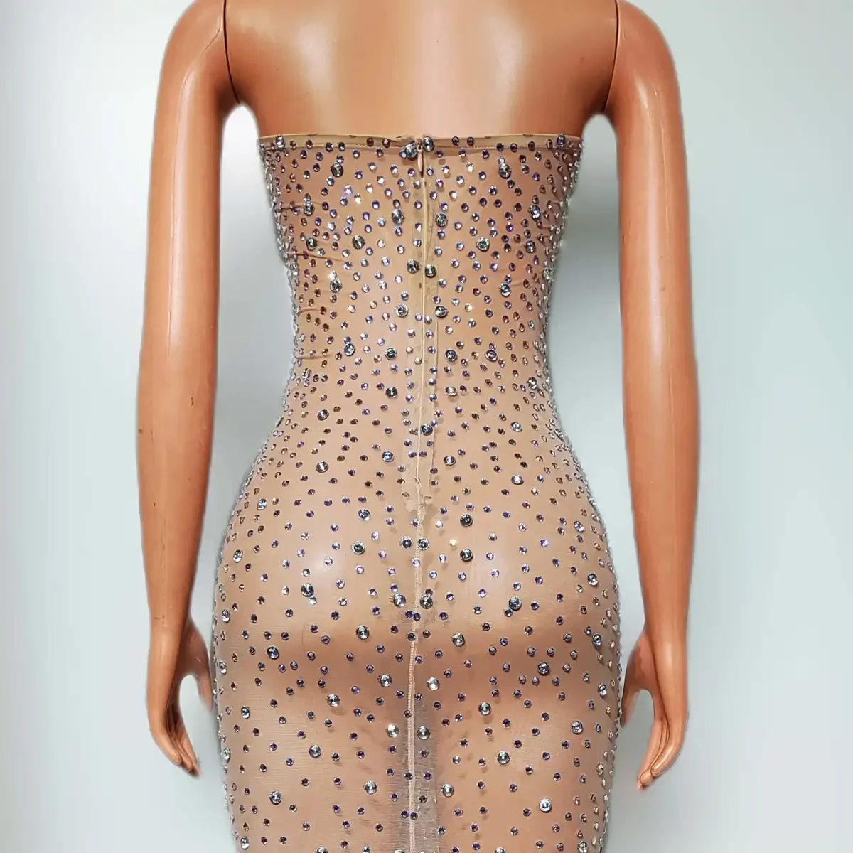 Boate dj bar feminino cantora palco desempenho traje sexy cheio de diamante perspectiva malha emagrecimento saia dança equipe tema mostrar