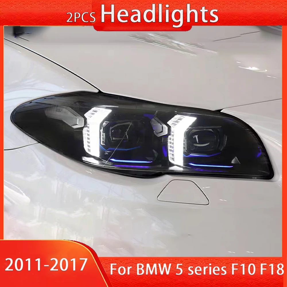 

Автомобильные фары для BMW 5 серии F10 F18 2011-2017 525i 530i светодиодные фары для проектора дневные ходовые огни автомобильные аксессуары