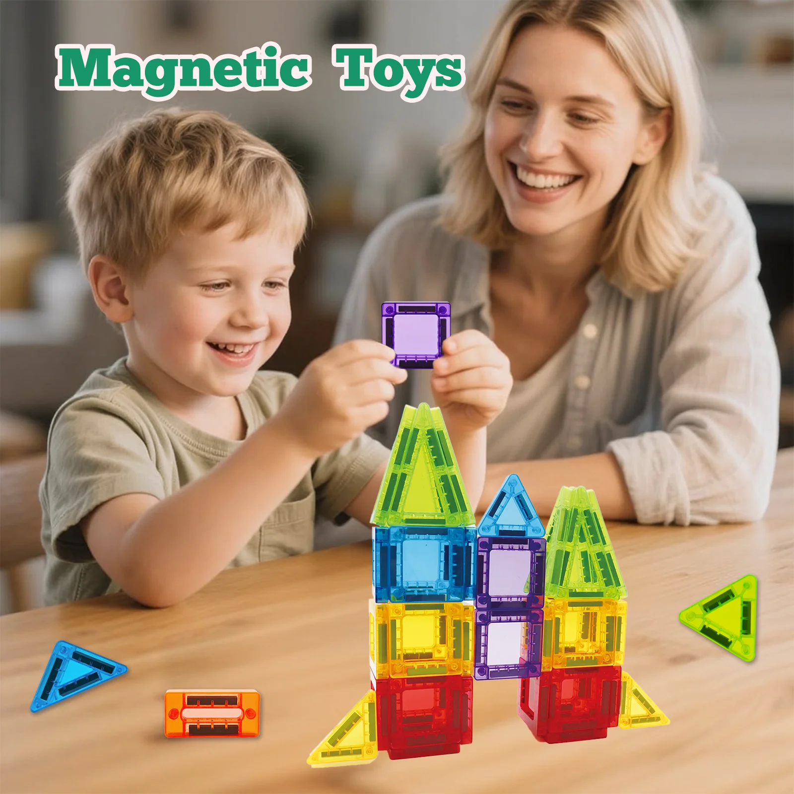 Bloques de Construcción Magnéticos Mini, Juego Creativo de Construcción STEM con Caja de Almacenamiento, Apto para Niños, Kit de Construcción de Casas