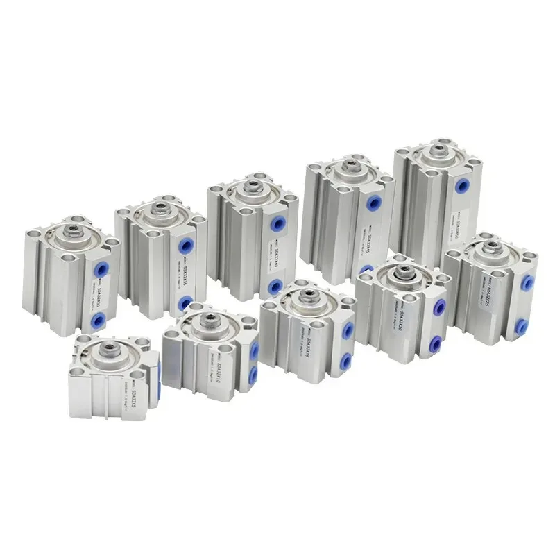 Air Cylinder SDA series Pneumatic Compact airtac type 12 16 20 25 32mm Bore to 5 10 15 20 25 30 35 40 45 50 100mm Stroke