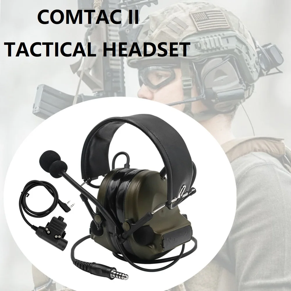 

Tactical COMTAC 2 Headset Active Hearing Protection Shooting Hunting COMTAC II Headphones & Tactical U94 Ptt for Baofeng Radio
