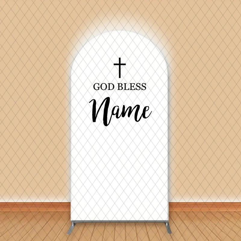 

LS Custom Double-Sided Mi Bautizo God Bless Covers Arch Background Wedding Baby Shower Birthday Party Decor Photo Backdrop