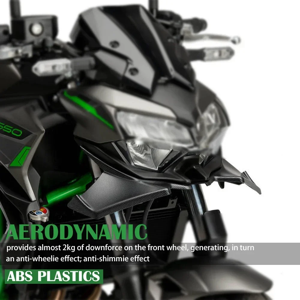 New Motorcycle Front Spoiler Fairing Winglet Aerodynamic Wing Cover Trim For Kawasaki Z650 Z 650 z650 2021 2022 2023 2024