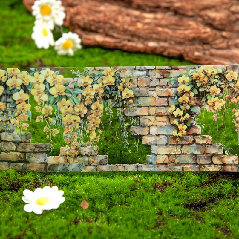 200cm/roll Garden Fence Theme PET Tape Handmade Account Landscape Tape Creative Collage Material DIY Greeting Card Decorative