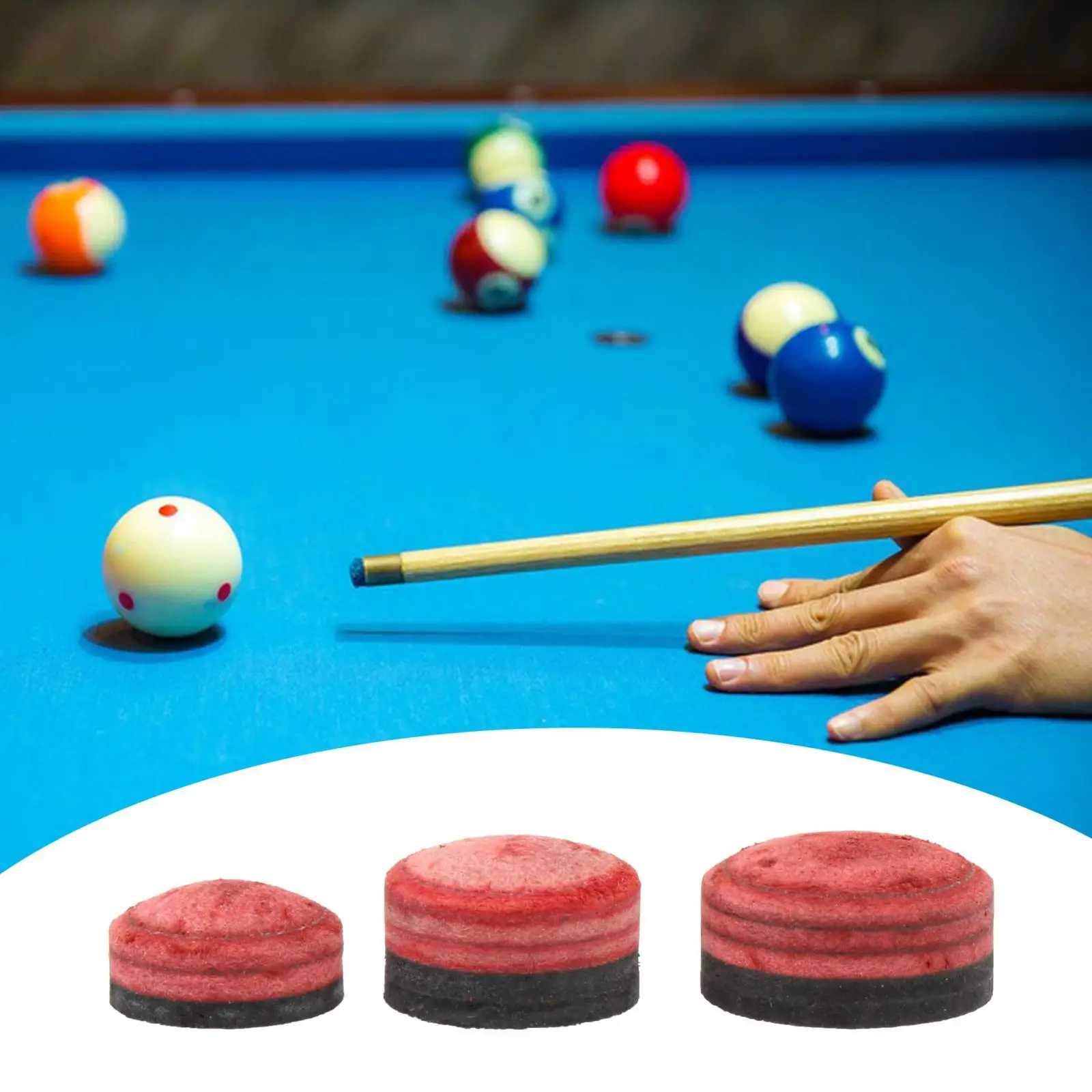 

Replacement PU Leather Billiard Cue Tip Hard Head for Pool Stick Indoor Table Game Accessories and Tools