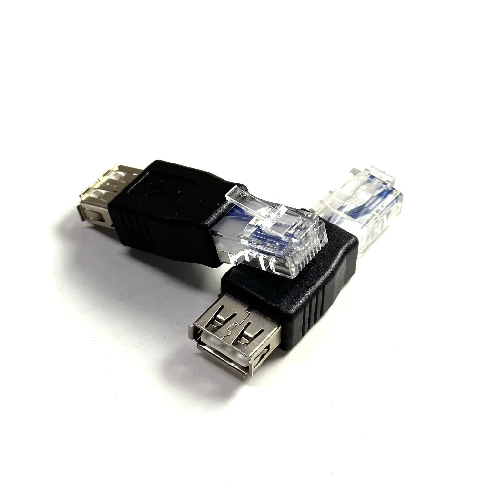 Crystal Head RJ45 Male to USB 2.0 AF A Female Adapter Connector Laptop LAN Network Cable Ethernet Converter plug
