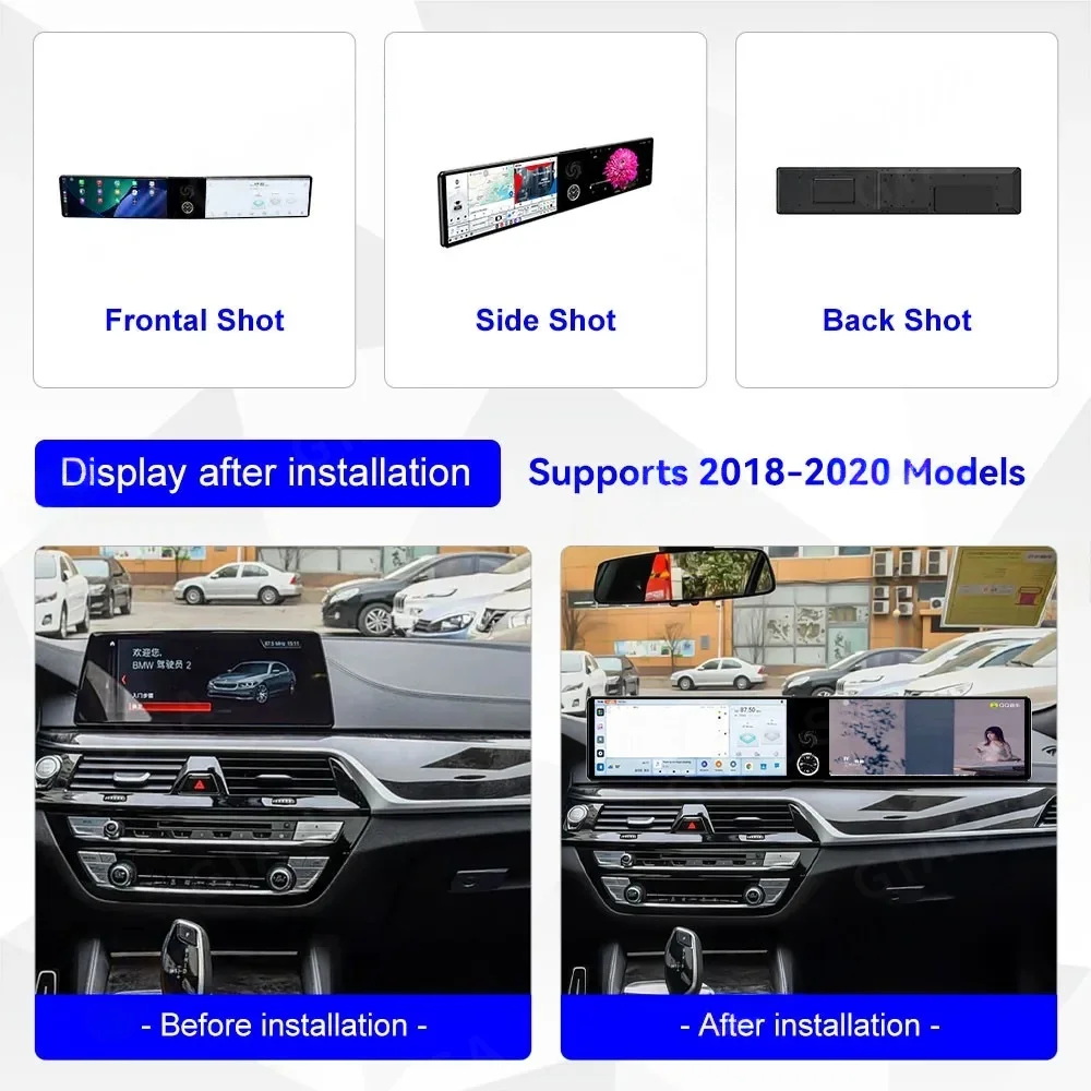 qq GPS Navigation Dual Screen For BMW 5 G30 G31 6 6GT G32 2017-2019 Android Screen Car Radio Carplay Multimedia Player Head Unit