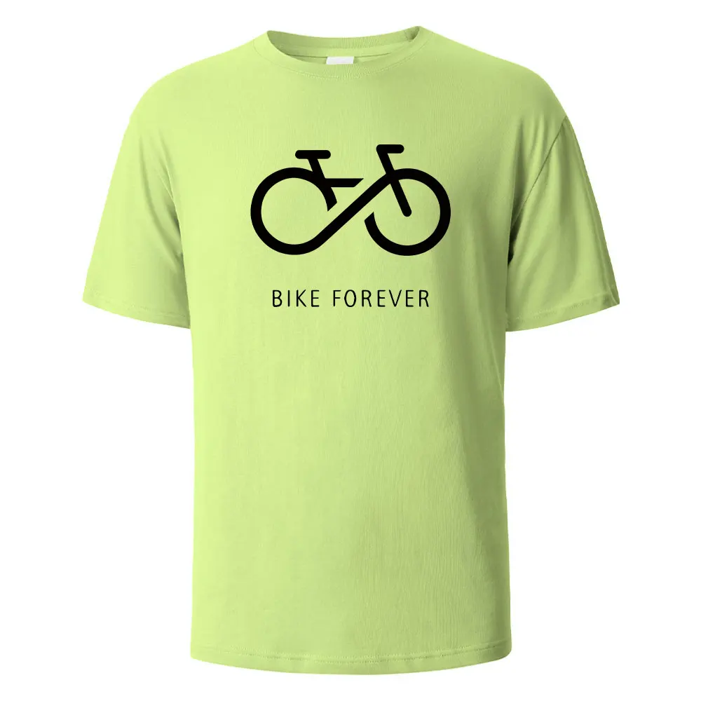 Bike Forever Funny Streetwear Basic T-Shirt For Men Fashion Casual 100% Cotton Clothing Crewneck Breathable Tshirt Hip Hop Tees