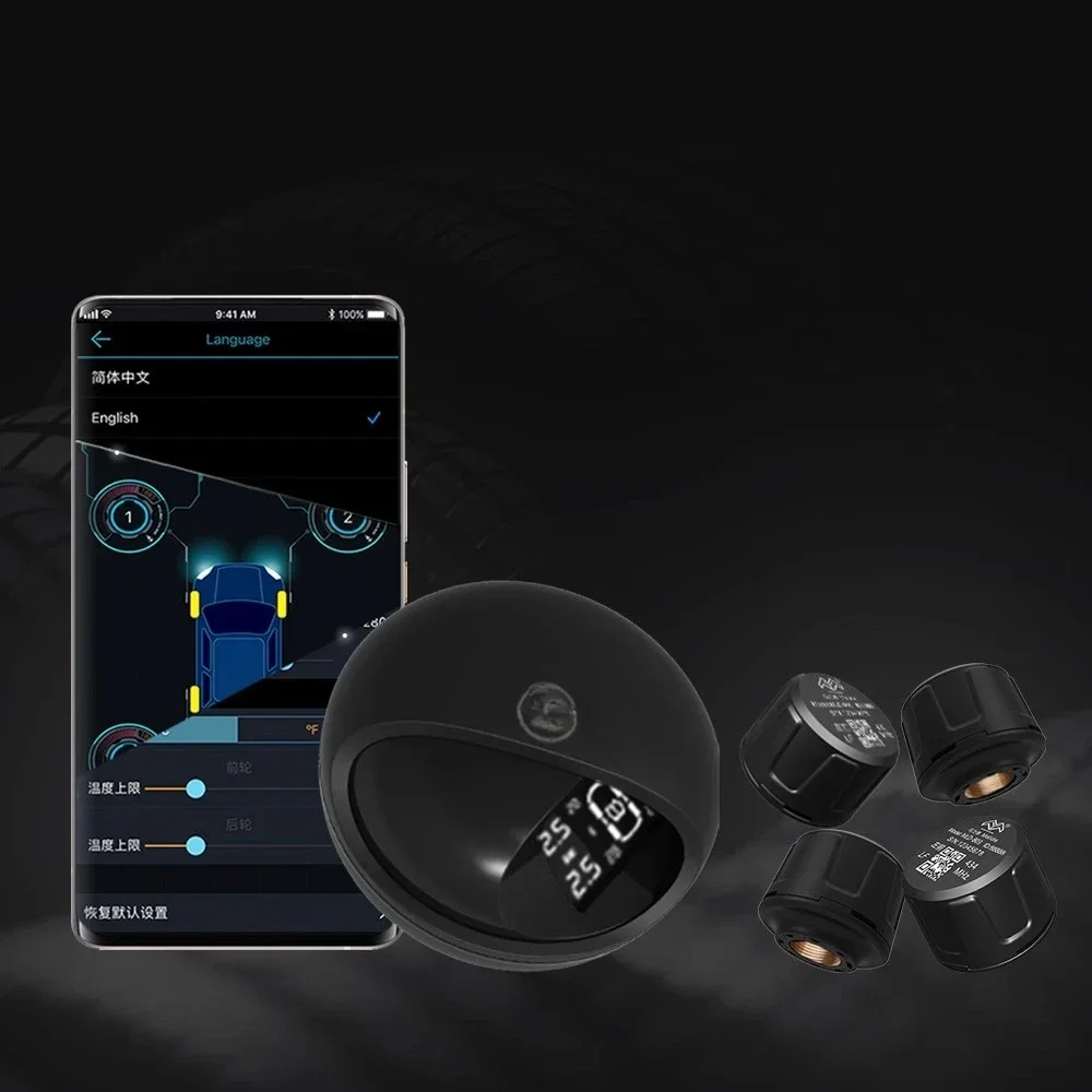 자동차 타이어 압력 모니터, 외부 타이어 압력 센서, 내장형 무선 블루투스 범용 고정밀 타이어 압력 모니터링 시스템