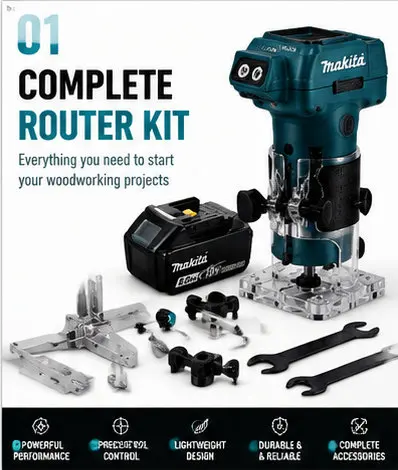 Image of Makita DRT52 Kompakter Akku-18V-LXT-Fräser, Vielseitiges Werkzeug für Präzisionskanten- und Nutbearbeitungen