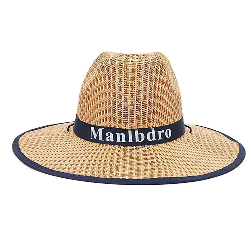 (Sommer6) Strohhut Western Cowboy Sle Outdoor Sommer Strand Angeln Sonnenschutzhut Unisex Ideal für Baustellen