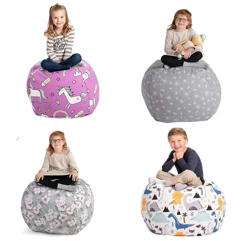 Plüschtier-Aufbewahrungstasche mit hoher Kapazität, Plüschtier-Aufbewahrungstasche für Kinder zu Hause, Aufbewahrungshocker, Segeltuch, faules Sofa, Sitzsack-Organizer