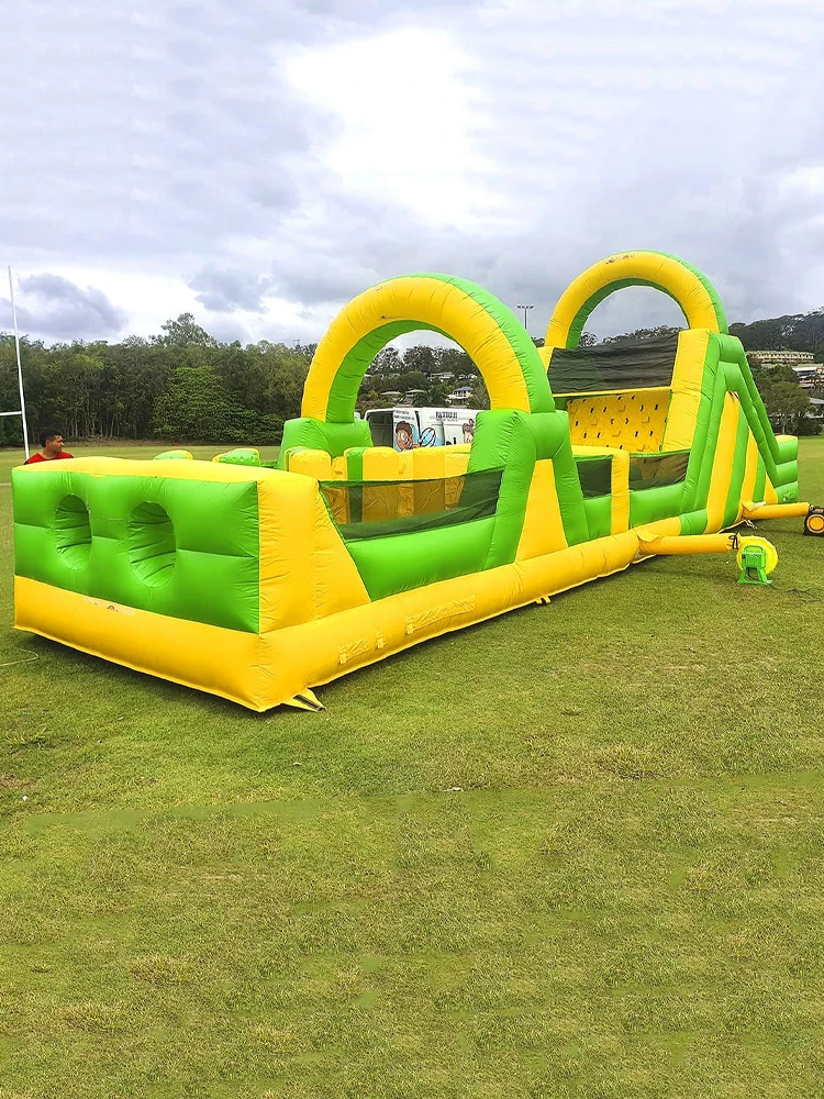 Curso de obstáculo inflável durável gigante, casa de salto, parque infantil, brinquedo ao ar livre para venda