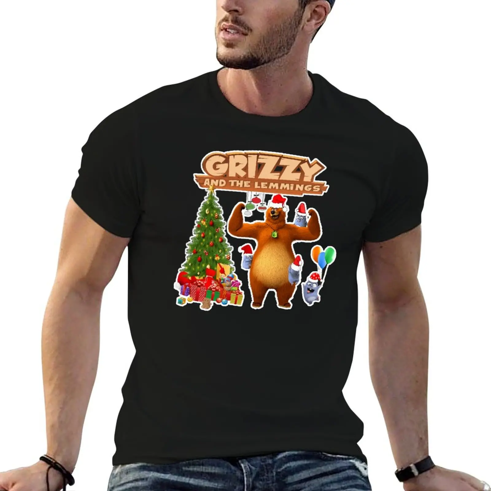 

grizzy and the lemmings T-Shirt man t shirt summer t shirts cotton 100% men t shirt cotton 100% T-Shirt
