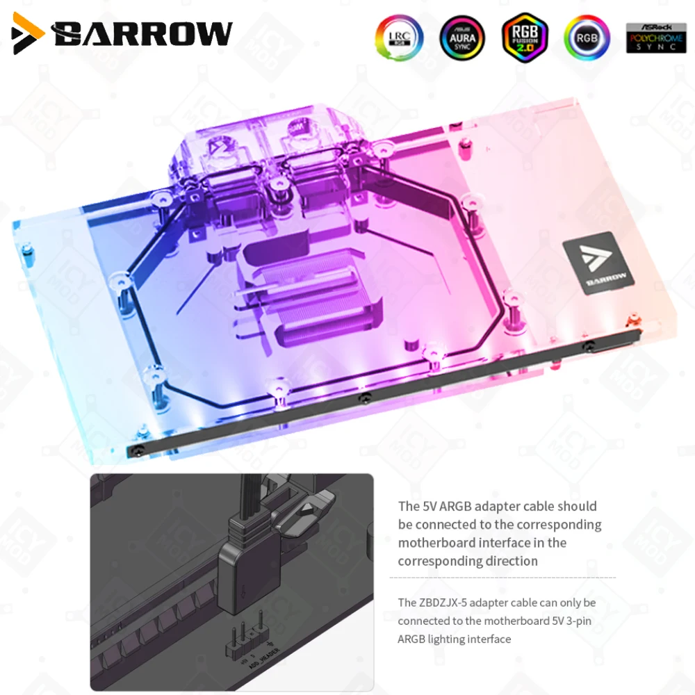 Barrow  GPU Water Cooler Block Gigabyte RTX 4090 GAMING OC 24G/MASTER 24G Video Cards PC Liquid Cooling Building BS-GIG4090-PA