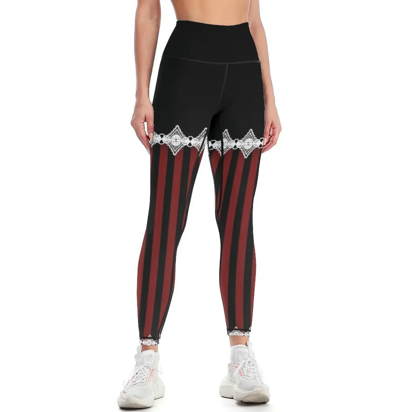 

Barock'n'Lace - Red and Black version Leggings sport pants exercise clothing for Training pants Womens Leggings