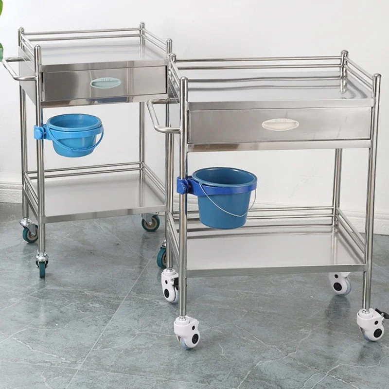 

Medical trolley Multifunctional stainless steel treatment cart Shelf Beauty small bubble instrument cart Tool cart