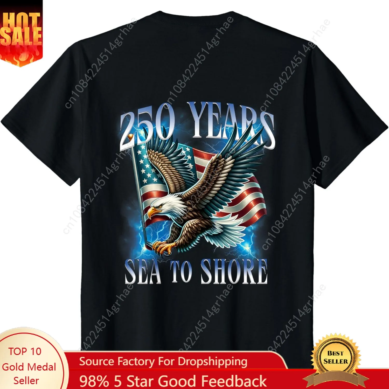 

On Back. 250 Years Sea to Shore 250th Military Anniversary T-Shirt