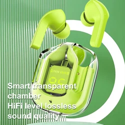 T2 Tws Wireless Bluetooth Headset Transparent Headphones ENC Power Digital Display Stereo Sound Earphones for All Smartphones