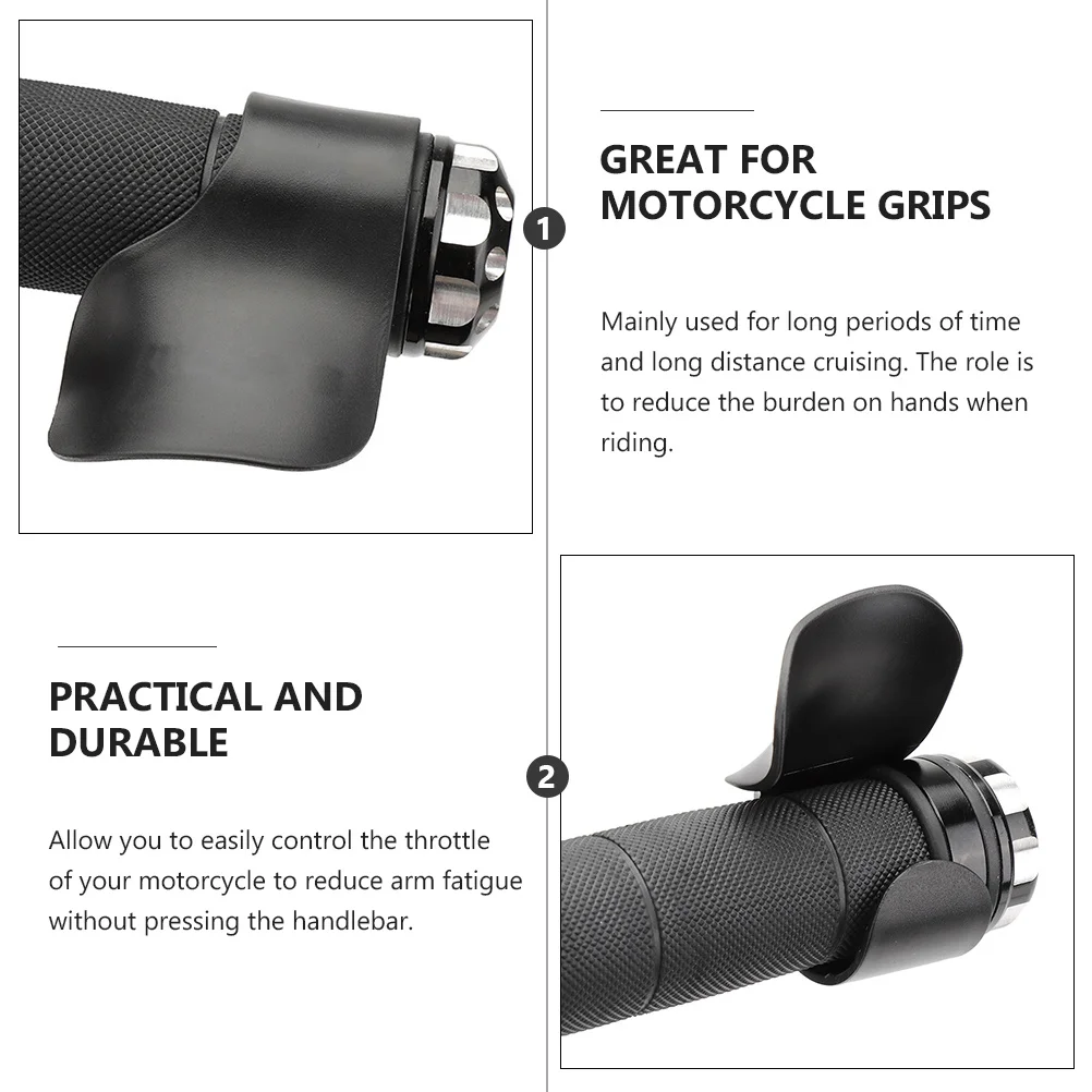 

2Pcs Throttle Assist Control Grips Motorcycle Wrist Use Heavy Gloves Black Throttle Assist Hand Rest Control Grips