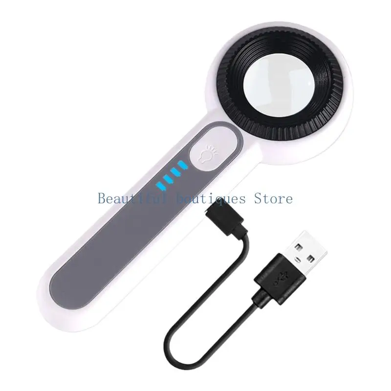 

U4LF High Magnification Jewelry Loupe with Integrated Battery Display and White/UV Light Modes Jewelry Appraisal Magnifier
