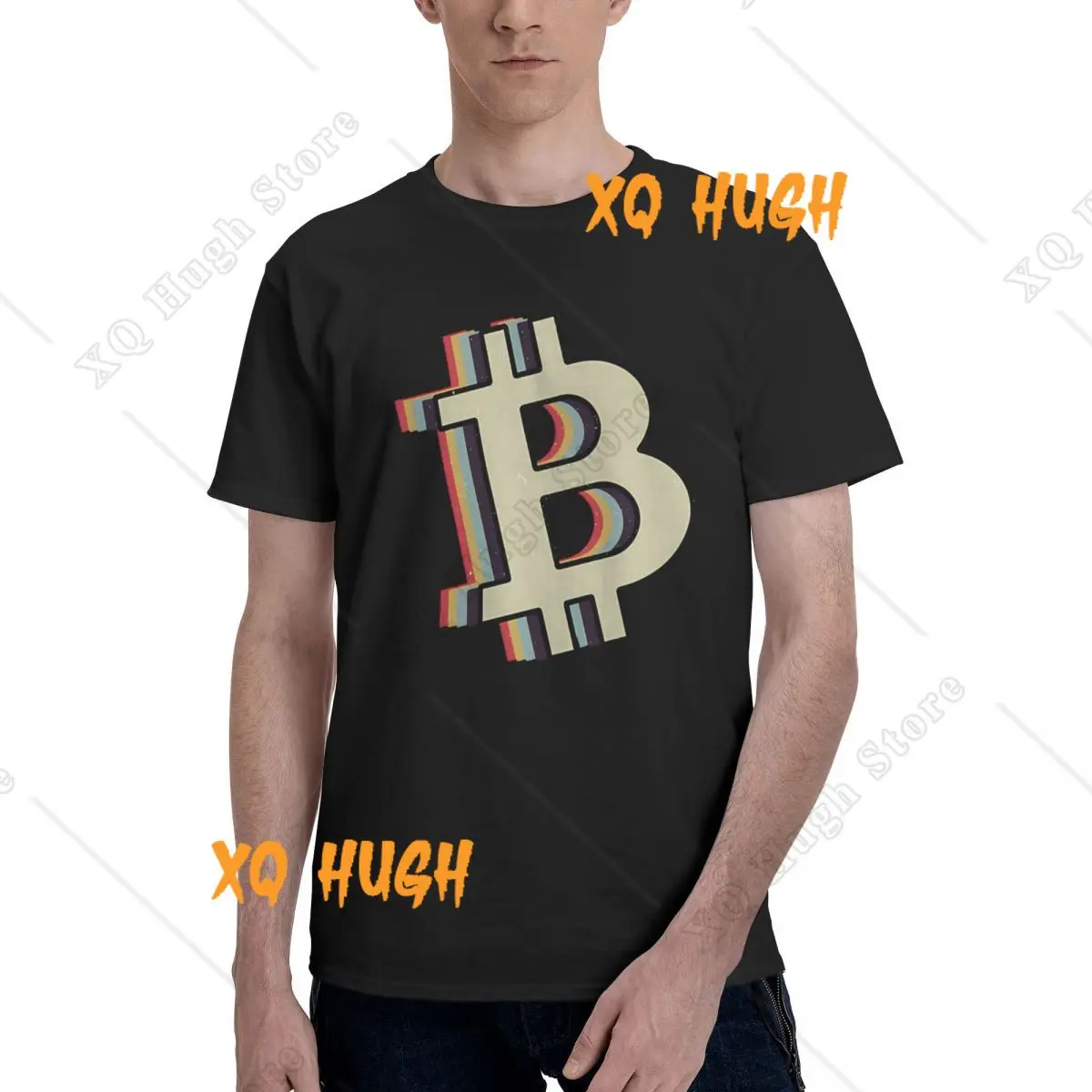 Retro Bitcoin Bitcon Tshirt 100% Cotton Tops For Men Classic Vintage Funny T-Shirt Unisex Tees