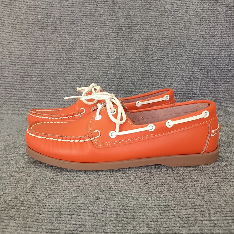 2026 جلد طبيعي قارب الأحذية الأحذية الرجال حذاء كاجوال Handsewn العلامة التجارية الفاخرة المتسكعون الرجال الأخفاف الجلدية الحبوب الكاملة #2
