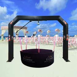 Top Spinner 360 Photo Booth Selfie Automatic Overhead 360 Photo Booth Video WIth Disco Light for Wedding Event Parties