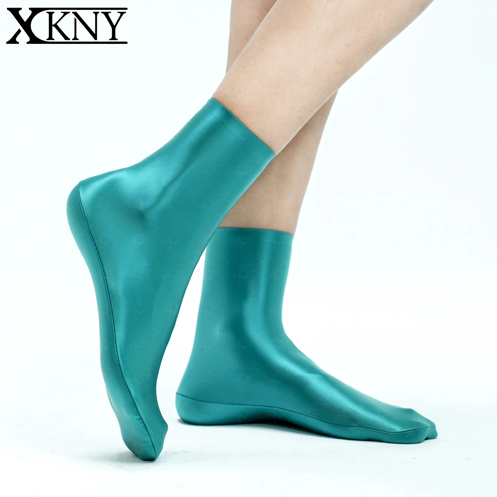 XCKNY glossiness series socks solid high oil silk elastic socks satin glossy mid calf socks