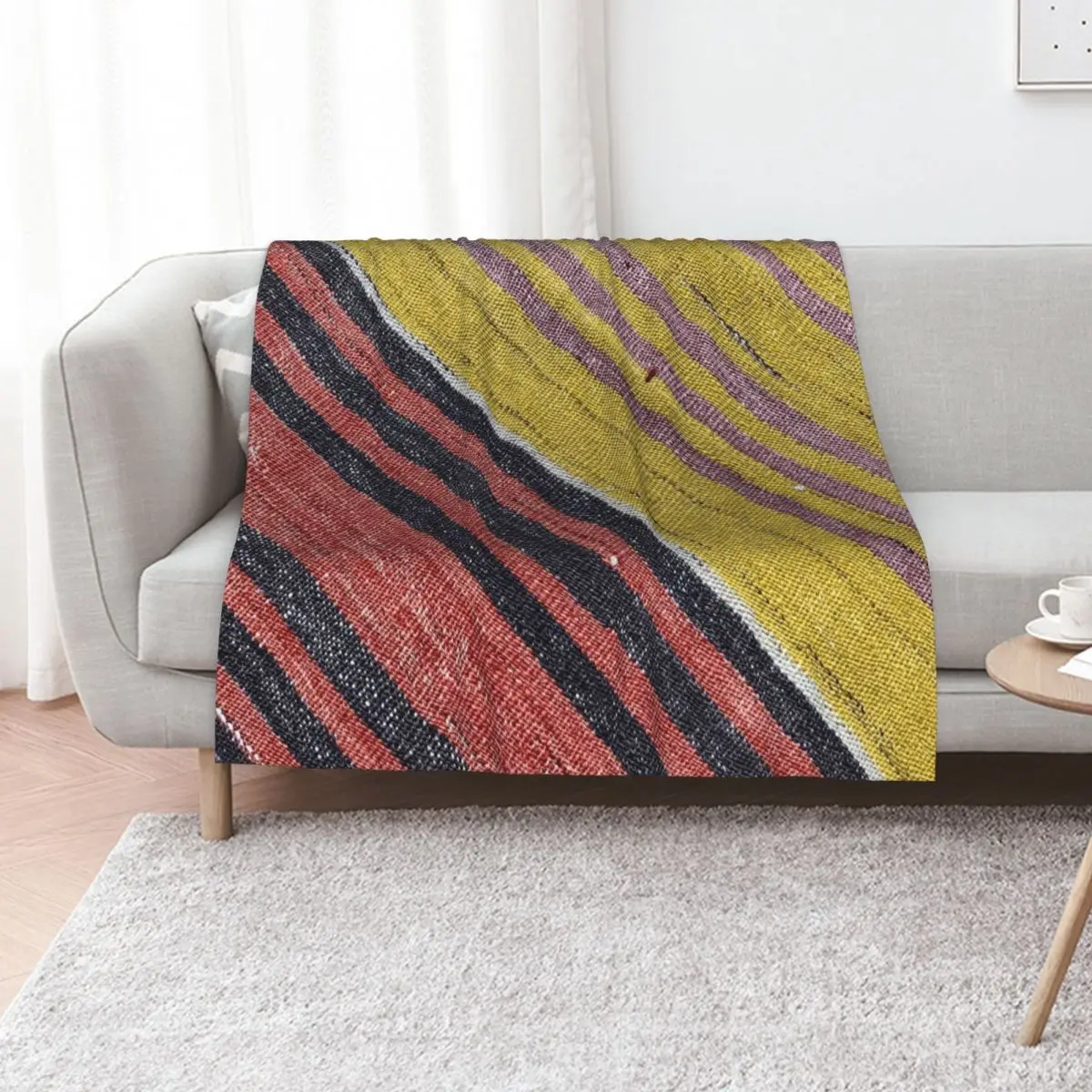 Stripe Kilim, Navaho Weave, Woven Textile, Persian Carpet, retro Throw Blanket Soft Soft Big Retros Hair Luxury Blankets