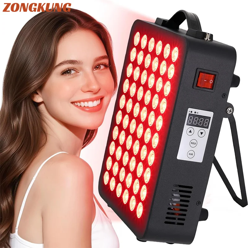 60LEDs Red Light Therapy Panel for Body Face 660nm & 850nm Infrared Light 300W High Power Lamps Dual Chip with LED Touch Screen