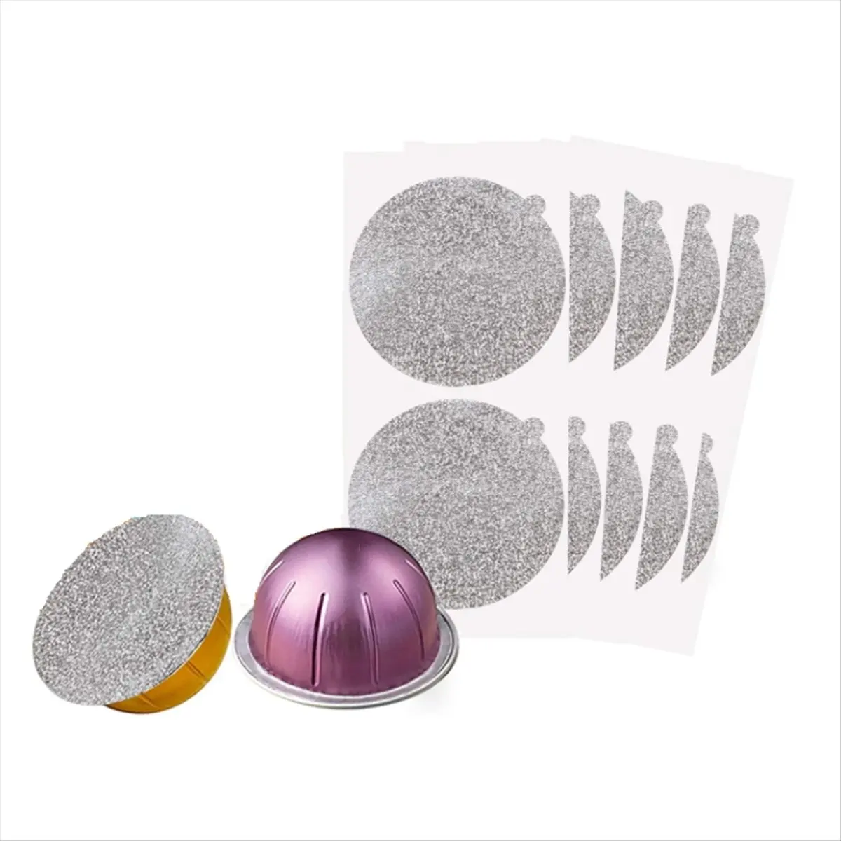 A56K Aluminum Foil Lids for Vertuo Reusable Pods: 100 PCS Foil Seal Cover for Refill Espresso Coffee Pods