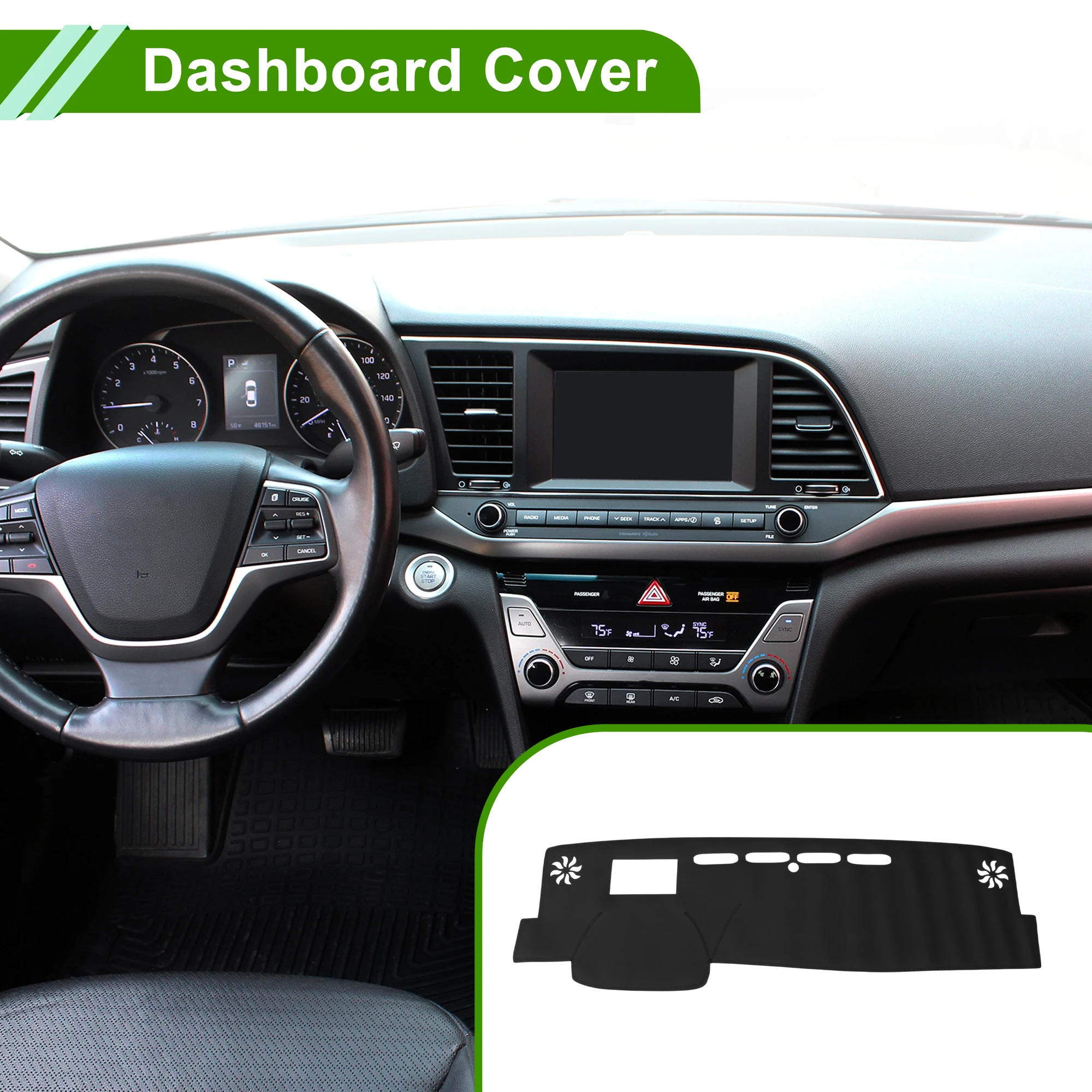 UXCELL Dash Cover for Toyota Camry 2018-23 with Hud Dashboard Cover Car Interior Black Black Line