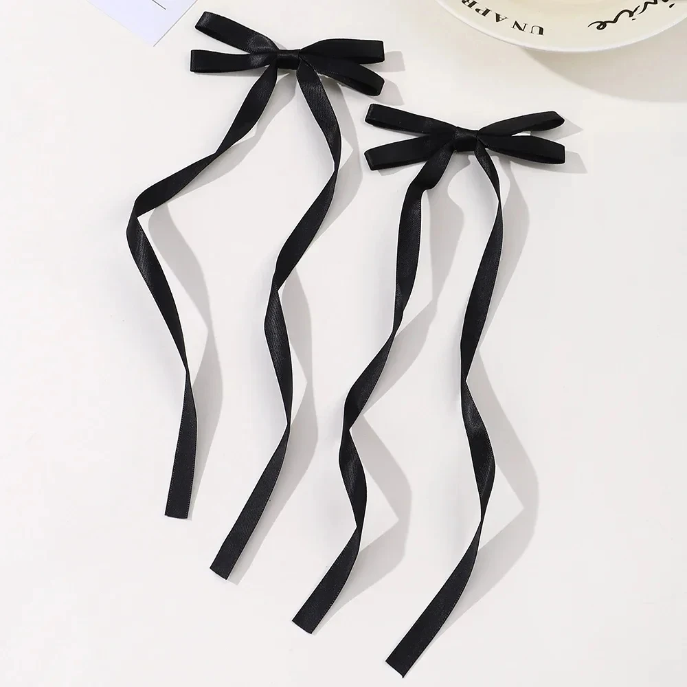 2 Stück Stoff-Haarschleifen-Haarspangen für Damen und Mädchen, Band-Haarklammern, Kopfschmuck, einfarbige Schleifen-Top-Clips, weibliche Haar-Accessoires – Detail 16