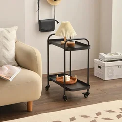 Nordic Small Cart Sofa Side Table Movable Small Coffee Table Living Room Modern and Simple Bedroom Storage Rack Side Table
