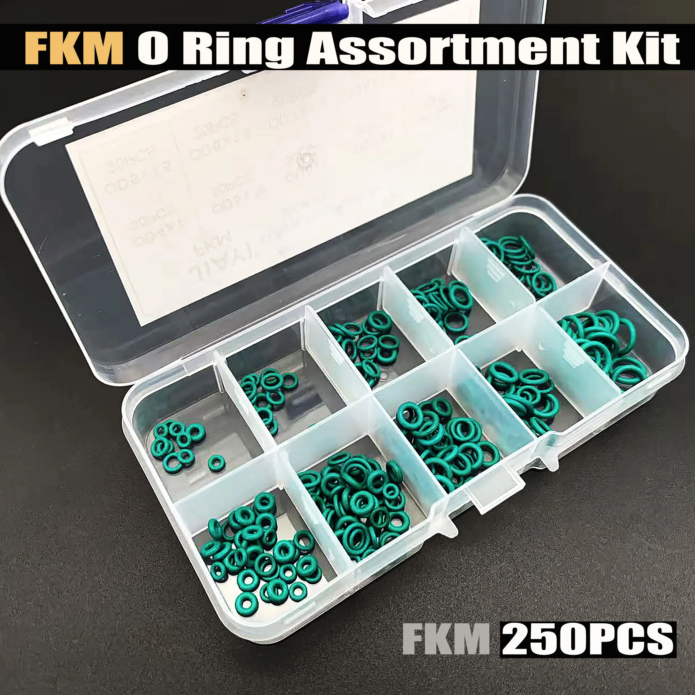 

Уплотнительное кольцо, зеленое уплотнительное кольцо, газовый клапан, износостойкий и высокотемпературный, набор для ремонта фторкаучука FKM, 250 шт./кор.