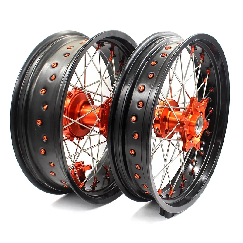 

Motorcycle Wheel Set 17*3.5 17x5.0 Rims Supermoto Wheel Set For EXC SXF 250 300 350 450 Modified Motorcycle Rim Set