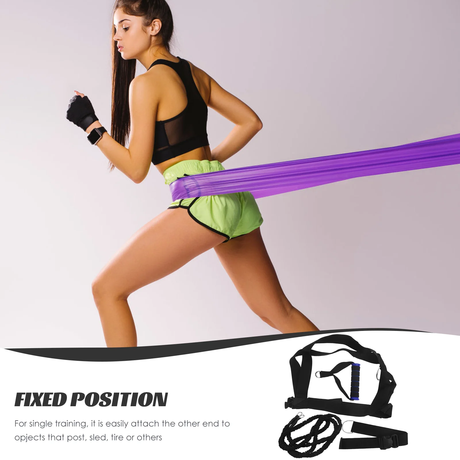 

1 Set Double Resistance Band Training Stretch Rope For Jumps Sprints Agility Workout Padded Harness Belt Handles Home