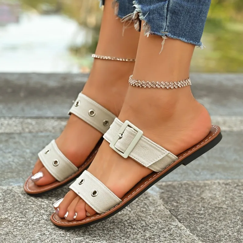 

Belt Buckle Women's Slippers Summer Fashion Platform Sandals Women Luxury Designer Comfortable Women's Shoes Zapatos De Mujer
