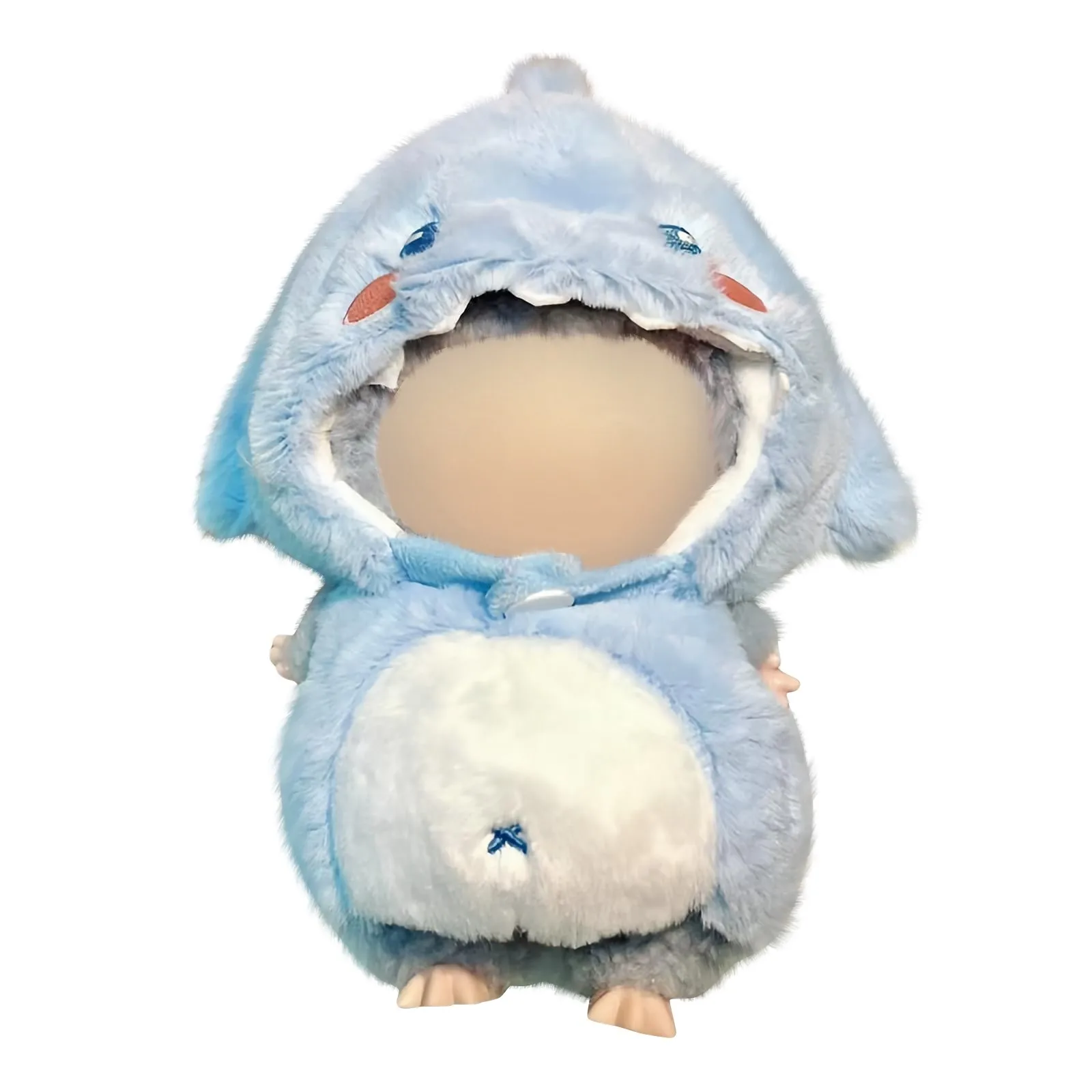 Mini ropa bonita para muñecas de peluche, solo atuendo, accesorios de ropa para muñecas Labubu de 17cm, conjunto de tiburón azul, regalos DIY para niños