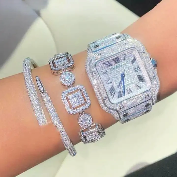 Hot Sale Hip Hop Bracelet Bangle With Square Cz Paved Tennis Chain Bracelet Jewelry Wholesale Men Women Wedding Jewelry