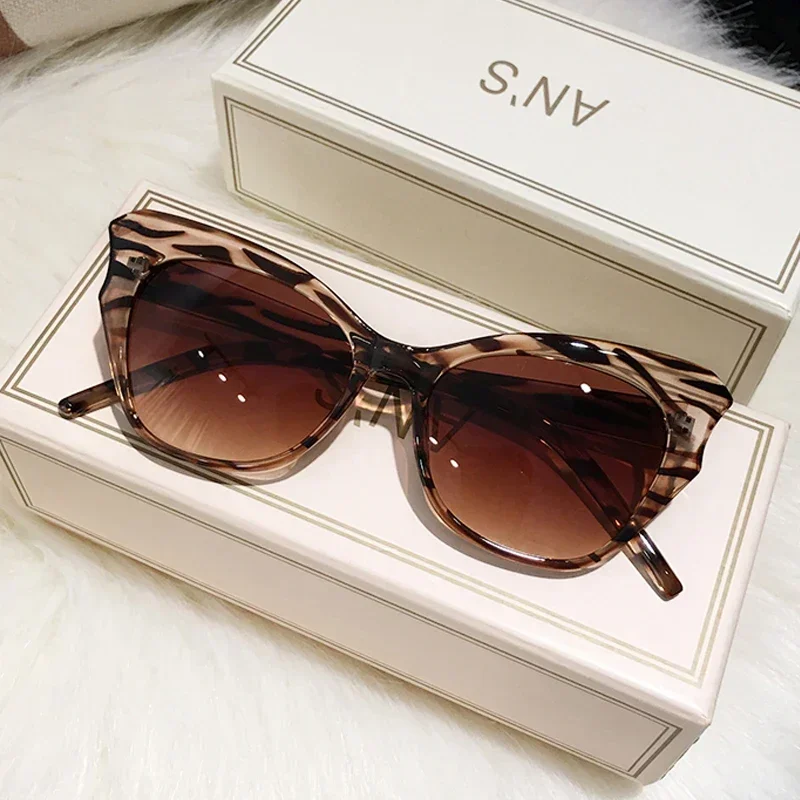 Leopard Vintage Cat Eye Sunglasses Women Luxury Fashion Brand Sun Glasses Female Mirror Retro Gradient Oculos De Sol Feminino