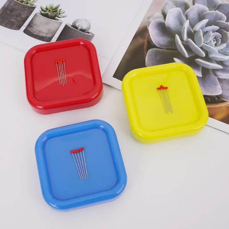 Color Square Magnetic Needle Positioning Needle Hand Sewing Needle Storage Tool Magnetic Needle Insertion Needle Suction Box