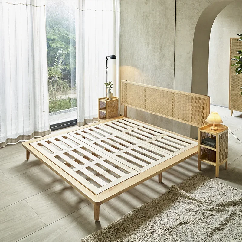 طبيعي، إندونيسي، روطان، سرير بسيط، حديث، إبداعي، غرفة نوم، كبير