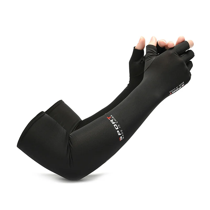 Manicotti da ciclismo tessuto per ghiaccio protezione solare anti-uv Running ciclismo manica Sport all'aria aperta ciclismo scaldamuscoli uomo donna